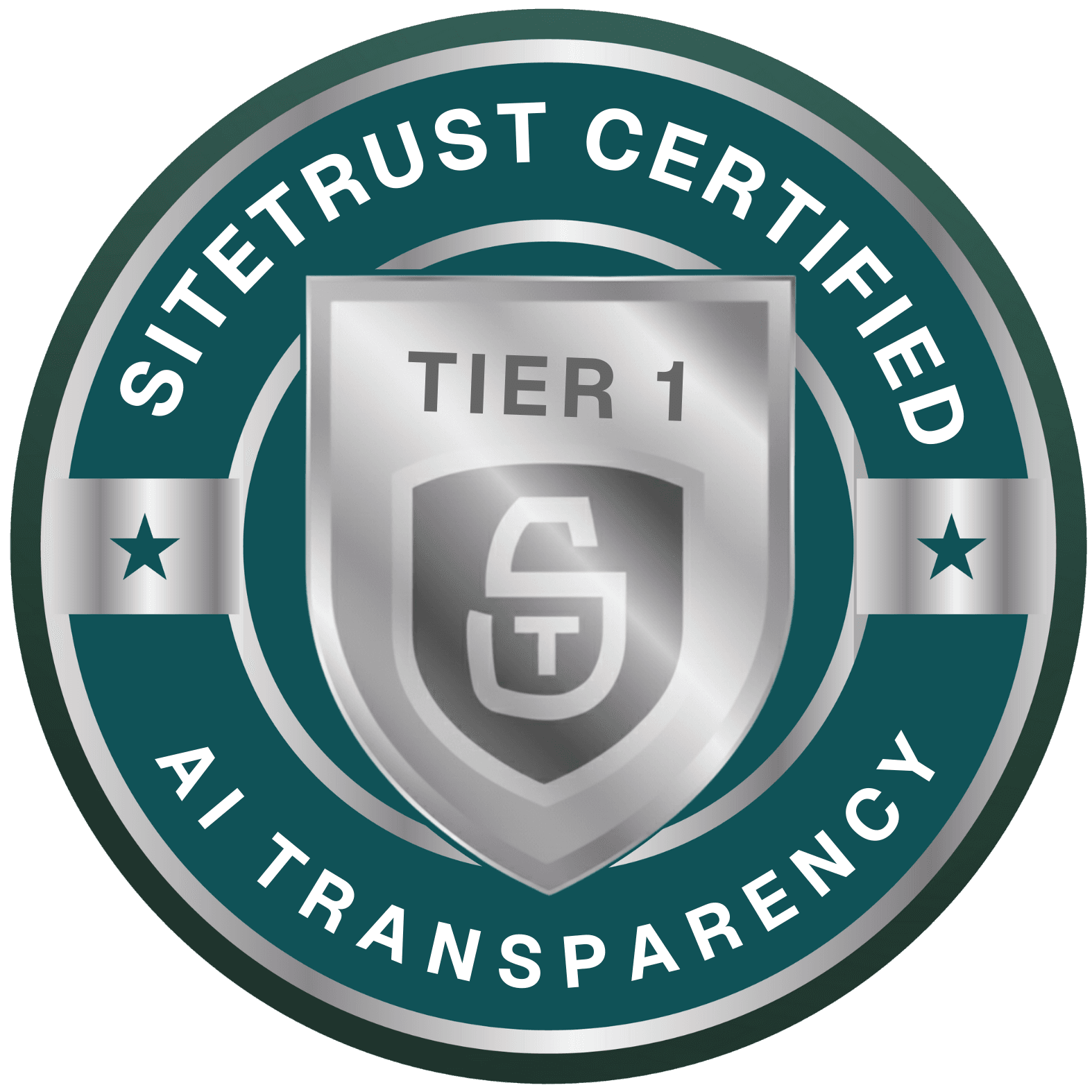 SiteTrust Tier 1 Certified badge (round)